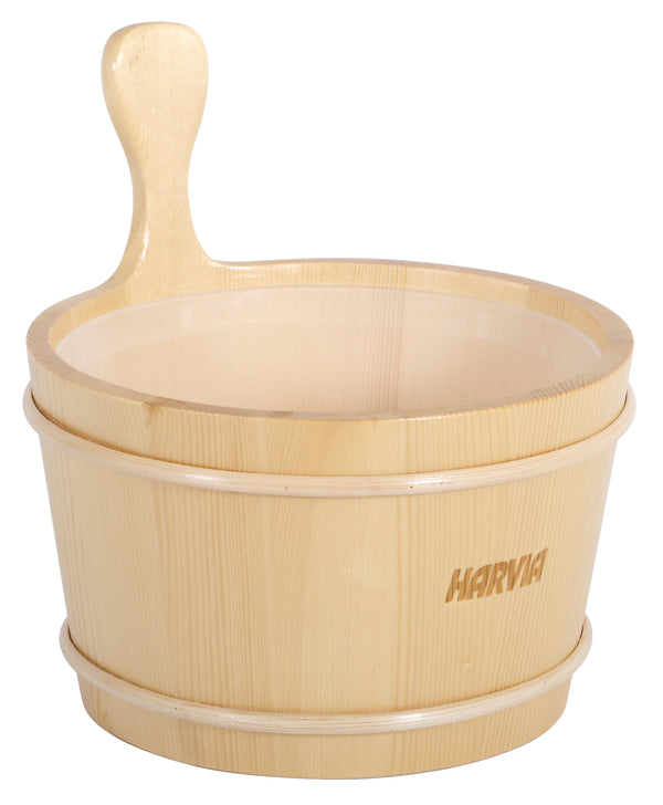 Sauna bucket 4L, Pine with Plastic Liner